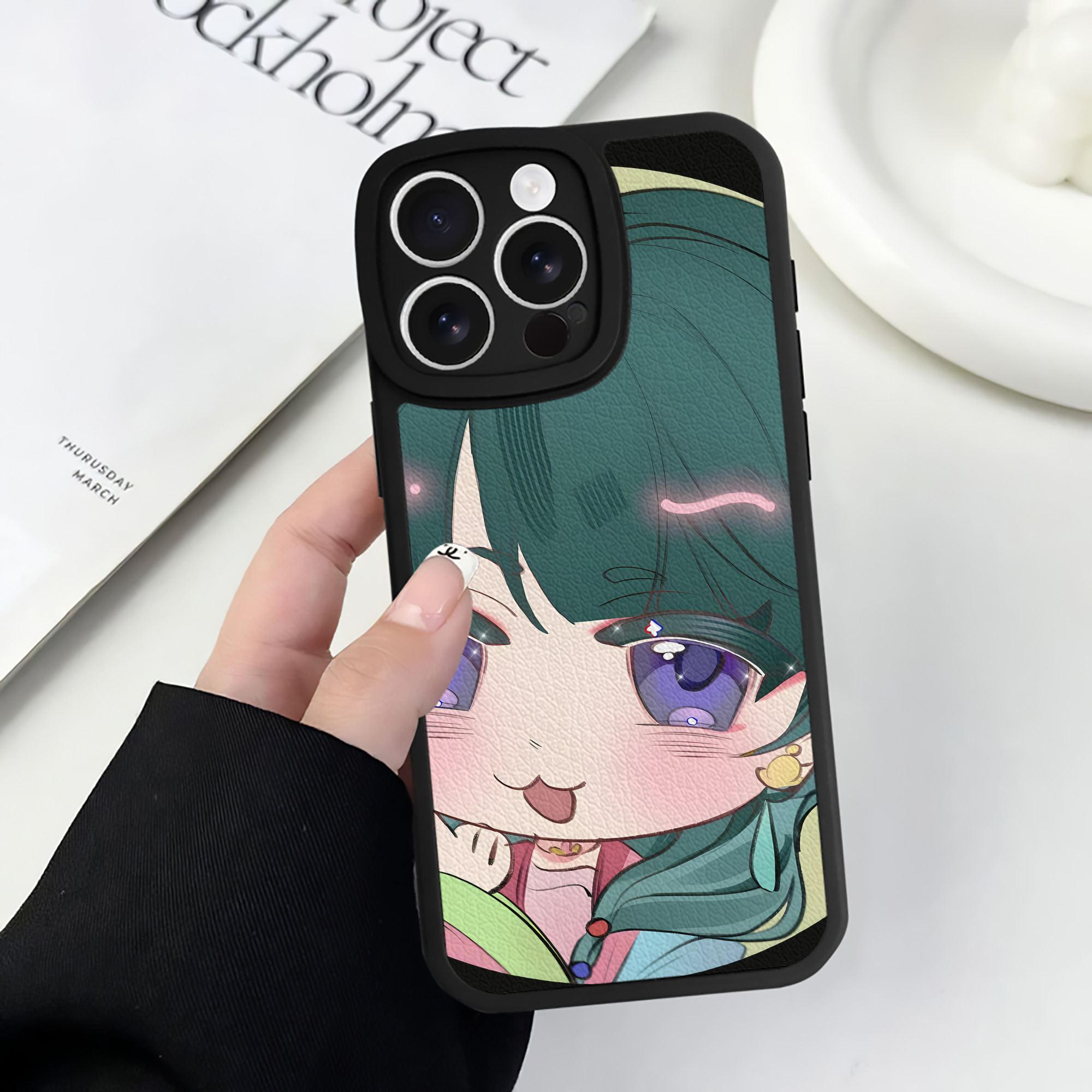（画像用） 薬屋のひとりごと The Apothecary Diaries 【iPhone 16シリーズ対応】シリコンスマホケース（レザー調） 材質：シリコン